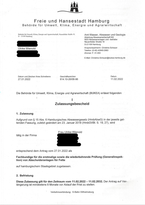 Zulassung Generalinspektion